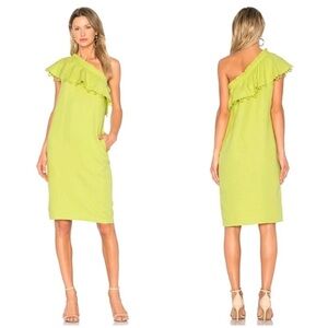 Apiece Apart Reina Chartreuse One Sleeve Dress